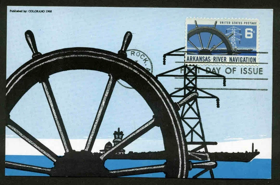 1358 ARKANSAS RIVER FDC LITTLE ROCK, AK COLORANO PRE-SILK MAXIMUM CARD - Image 1 of 1