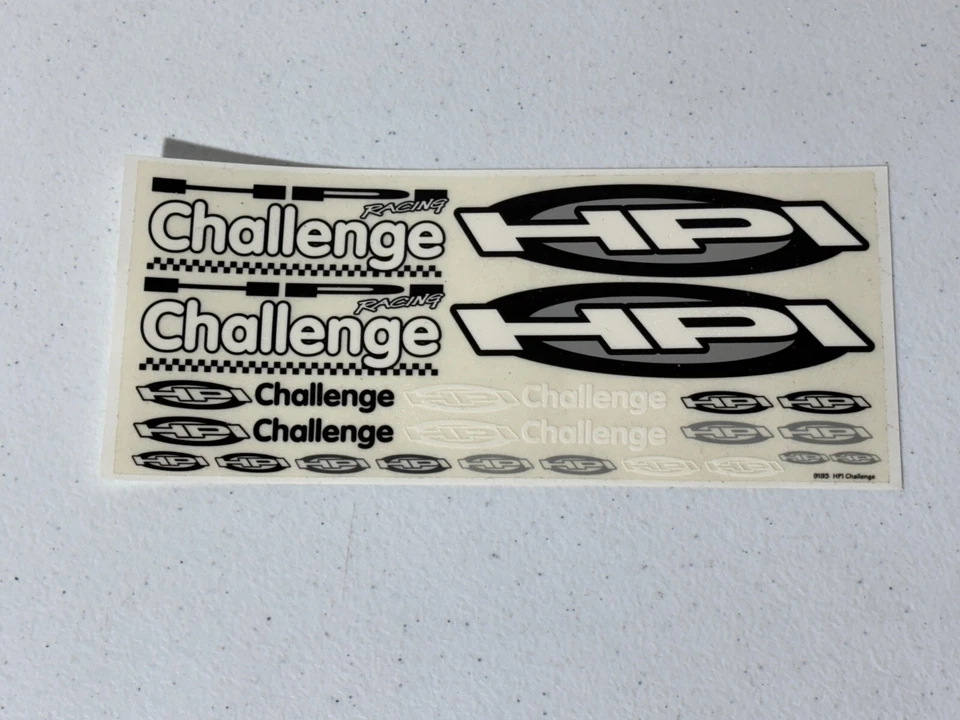 HPI 9193 Vintage 1/10 RC R/C Challenge Racing Sticker Decal Sheet NEW NOS - Image 1 of 1