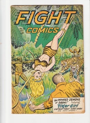FIGHT  comics #52 GOLDEN AGE FICTION HOUSE 1947 MATT BAKER  , KAMEN  TORTURE  CV - Image 1 of 3