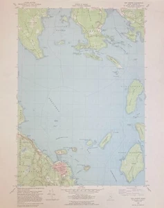 Mapa Topográfico Bar Harbor Maine - 1982 Original Vintage USGS - Imagen 1 de 1