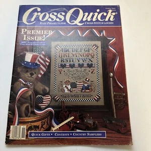 Cross Quick Cross Stitch Magazine Premier Issue 1988 Alphabet Baby Patriotic - Imagen 1 de 4