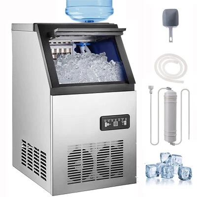 150LB/24h Built-In Commercial Ice Maker Stainless Ice Cube Machine Freestanding - Image 1 of 4