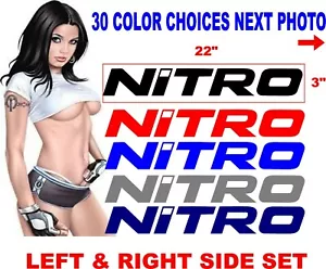 NITRO PERFORMANCE BASS BOATS DECAL PAIR (2) MARINE BOAT DECALS 30 COLOR CHOICES - Picture 1 of 2