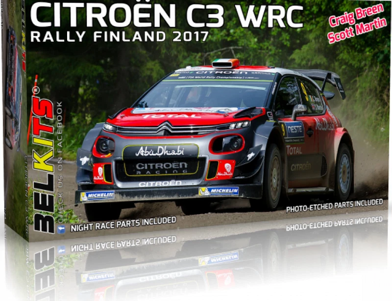 BELKITS CITROEN C3 WRC RALLY FINLAND 2017 C.BREEN 1/24 COD.BEL018 - Immagine 1 di 1