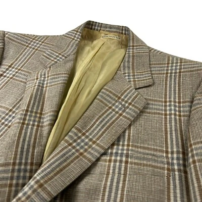Blazer de Colección Brioni Para Hombre Dorado Brioni Botones de Metal Marrón/Gris a Cuadros • Italia • 42R Foto 1 de 4