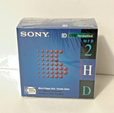 Sony 2HD Floppy Diskettes IBM Formatted 1.44 MB 3.5 Inch ▪ 10 Pack NEW SEALED - Image 1 of 4