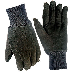 6 Pack - Cotton Jersey Gloves, Brown, Men's L, 6-Pk. -98432-06