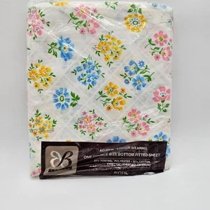 Vintage Lätzchen Blumen Rankgitter 54 x 75" Einheitsgröße unten Spannbetttuch - Neu aus altem Lagerbestand - Bild 1 von 7