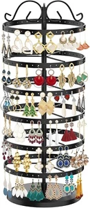 6 Ebenen Drehbar Ohrring Stecker Halter Organizer Ständer, 264 Löcher Metall Durchbohrt - Bild 1 von 7
