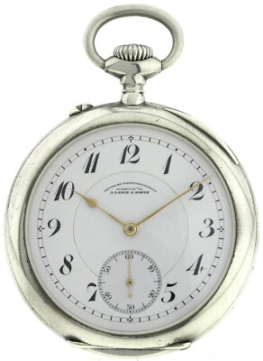 A.Lange & Söhne Glashütte offene 800er Silber Herren Taschenuhr DUF Werk ~1919 - Bild 1 von 4