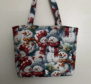 Muñeco de nieve y zanahoria de Navidad hecho a mano con sombreros y bufandas bolso de mano - Imagen 1 de 1