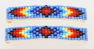 Barrette per capelli con perline nativi americani Navajo fatte a mano - Foto 1 di 2