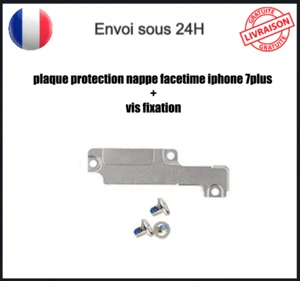 Plaque Cache Fer Fixation Protection Caméra Avant Facetime Iphone 7 Plus + Vis - Picture 1 of 12
