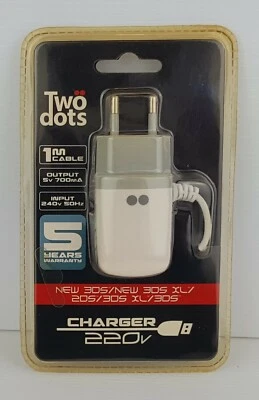 ALIMENTATORE AC 220V COMPATIBILE NINTENDO 3DS - 3DS XL - 2DS - DSi NUOVO SEALED - Imagen 1 de 3