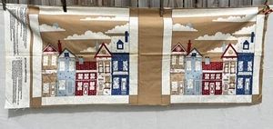 Wamsutta Row Houses Pillow Cut n Sew Fabric Panel Cotton 16.75 Square Vintage - Picture 1 of 7