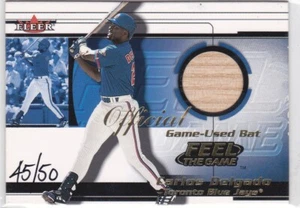 2005 FLEER NATIONAL PASTIME..CARLOS DELGADO..GAME-USED BUYBACKS../50..BLUE JAYS - Picture 1 of 2