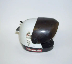 Vintage Miniature Kawasaki Helmet with Motorcycle Bandai Japan - Picture 1 of 7