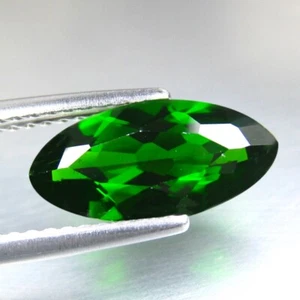 Piedra preciosa de diopsido de cromo ruso natural de calidad impresionante de 2,25 quilates 12x5 mm - Imagen 1 de 4