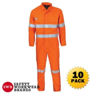 10 x DNC Workwear Mens Inherent Flame Resistant PPE2 Coveralls Taped Orange 3482 - Picture 1 of 2