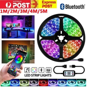 1-5M RGB LED Strip Lights USB Bluetooth Music Colour Changing Lamps Room TV Back - Picture 1 of 15
