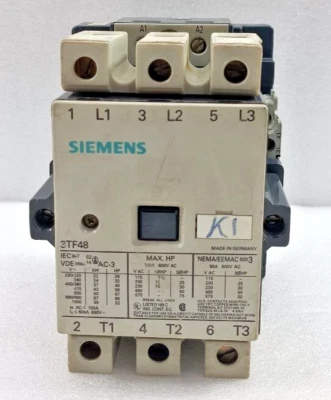 SIEMENS 3TF48 CONTACTOR 100A 600VAC 220V COIL USED FAST SHIPPING - Image 1 of 4