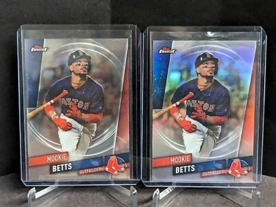 2019 Topps Finest Refractor #1 Mookie Betts & #1 Base - Image 1 of 2