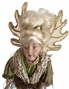 Winward Mythical Blonde Fairy Pixie Elfin 9” Figure Green Gold Hanging Elf