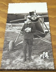 Older Real Photo Postcard//SINGLE-WING AIRPLANE, PILOT WITH SKULL CAP, FRANCE - Bild 1 von 2