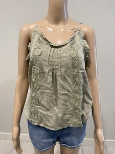 Blusa sin mangas ajustable bohemia verde nueva con etiquetas Mine Brand talla pequeña - 031 - Imagen 1 de 9