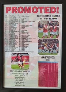 Rotherham United League One runners-up 2020 - framed print - Picture 1 of 2