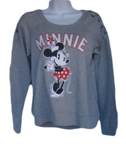 DISNEY MINNIE MOUSE Girls Size S 3-5 Gray T-Shirt Top NWOT Lace-Up Cold Shoulder - Picture 1 of 3