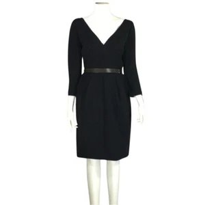 Louis Vuitton Black Leather Belted 3/4 Sleeve Dress   women 36 - Picture 1 of 9