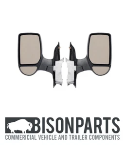 SHORT ARM MANUAL DOOR / WING MIRRORS PAIR LH AND RH FITS FORD TRANSIT MK6 MK7 + - Picture 1 of 12