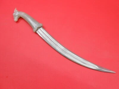Vintage Indo Persian Mughal Islamic Jade Hilt Dagger With Aventurine Blade A189 - Image 1 of 4