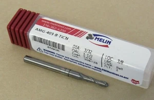 MELIN TRAPANO FRESA AMG-403-B-TICN 3/32 DIA, 3/8 LOC, 1-1/2 OAL 2FL BALL - Foto 1 di 5
