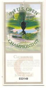 1998 US Open Championship Ticket Thursday June 18th 1998 Lee Janzen Win