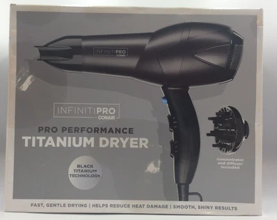 Soplador/estilador de pelo de titanio CONAIR INFINITIPRO 1875 vatios, negro Foto 1 de 3