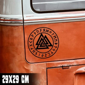 AUTO AUFKLEBER "VALKNUT #2" 29X29CM ODIN RUNEN WALHALLA WOTANSKNOTEN #0265 - Bild 1 von 4