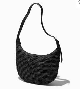 Lässige Damen-Schultertasche schwarz gehäkelt neu mit Etikett - Bild 1 von 10