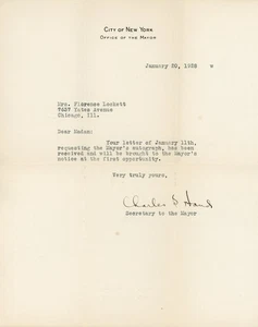 Charles S. Ward - TSL (Sekretär des Bürgermeisters von New York City 1928) - Bild 1 von 1