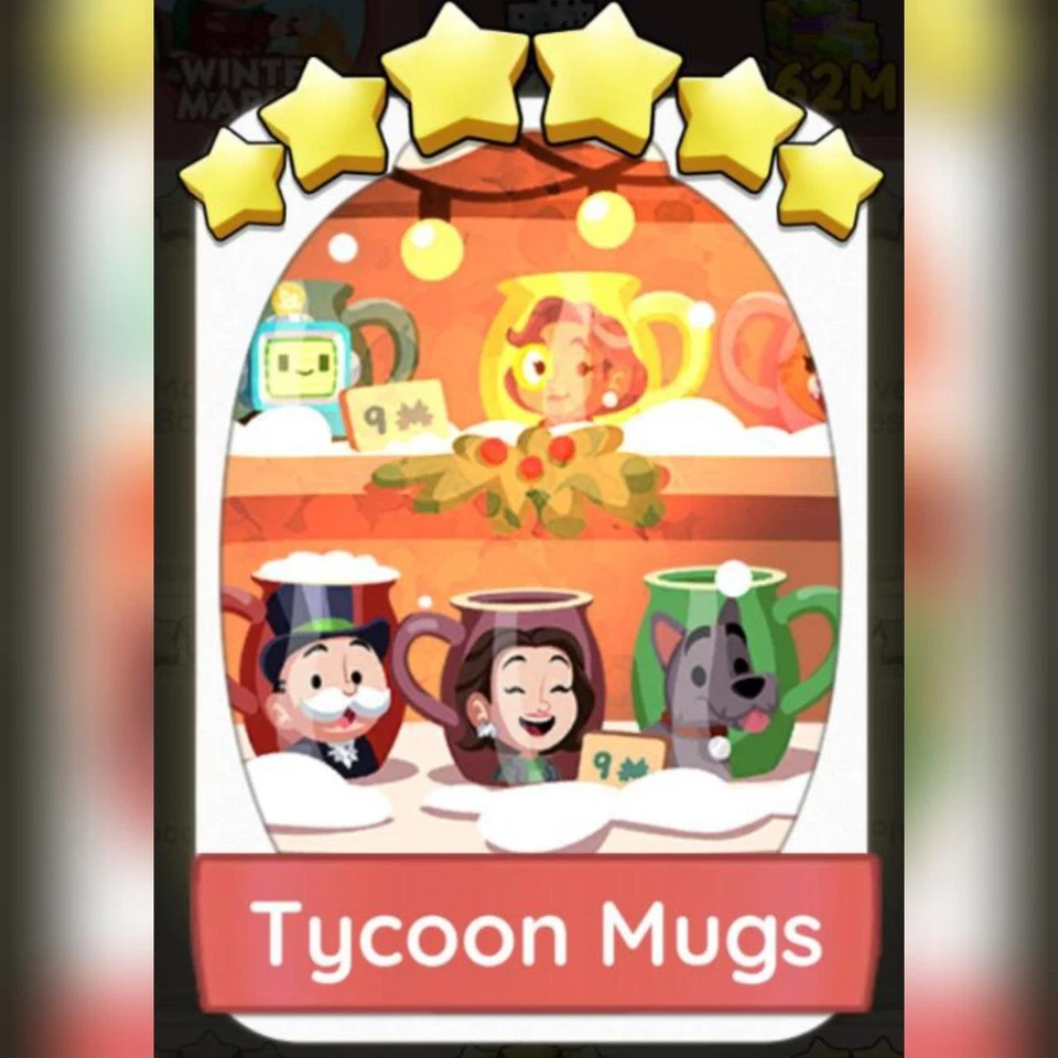 1 x Juego de tazas Tycoon (⭐⭐⭐⭐⭐⭐) - 22 - Pegatina Mono_poly_ Go (Envío rápido) Foto 1 de 1