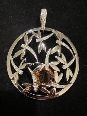 Pierre Lang Anhänger Kettenanhänger Rhodiniert Steine Libellen groß rund wie neu - Bild 1 von 3