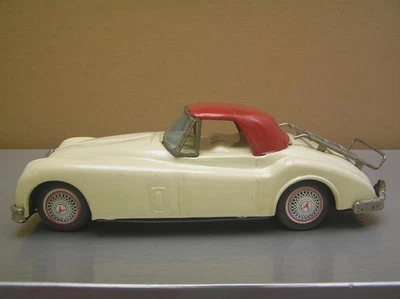 Tin Friction Jaguar XK 150 with Luggage Rack Bandai Japan / Germany Scarce Toy - Image 1 of 4