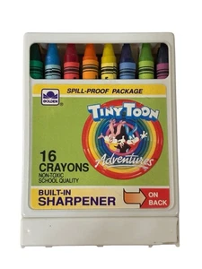 Vintage 1990 Tiny Toon Adventures pastelli oro 16 ct con temperamatite Warner Bros - Foto 1 di 5
