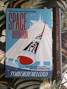 Walt Disney World Magic Kingdom 80s Style Space Mountain Tomorrowland Metal Sign - Picture 1 of 2