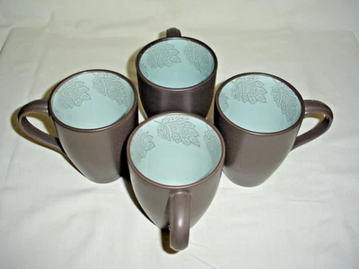 222 第五钱迪蓝色咖啡杯 4-PIECE x 12 盎司每杯茶杯正品餐具 — 第 1/4 张图片