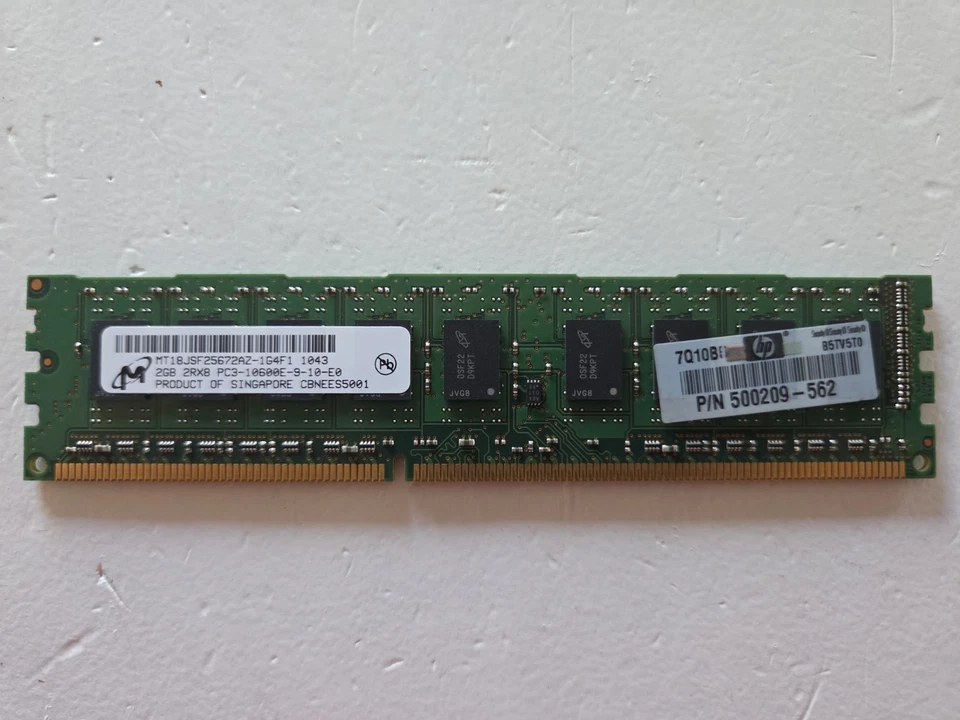 576110-001 497157-D88 2GB, PC3-10600, DDR3-1333MHz, 240-pin NON-ECC - Image 1 of 1