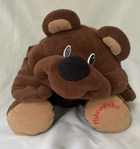 Fisher Price Rumple Bear Dark Brown Floppy Plush Teddy Bear Soft Toy 1993 EUC - Picture 1 of 10