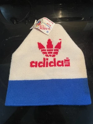 Gorro Adidas Vintage Años 80/90 Invierno Logo Rojo Azul SpellOut Foto 1 de 4