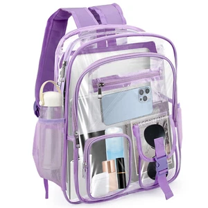 Waterproof Clear Backpack Heavy Duty See Through School Backpack - Picture 1 of 5